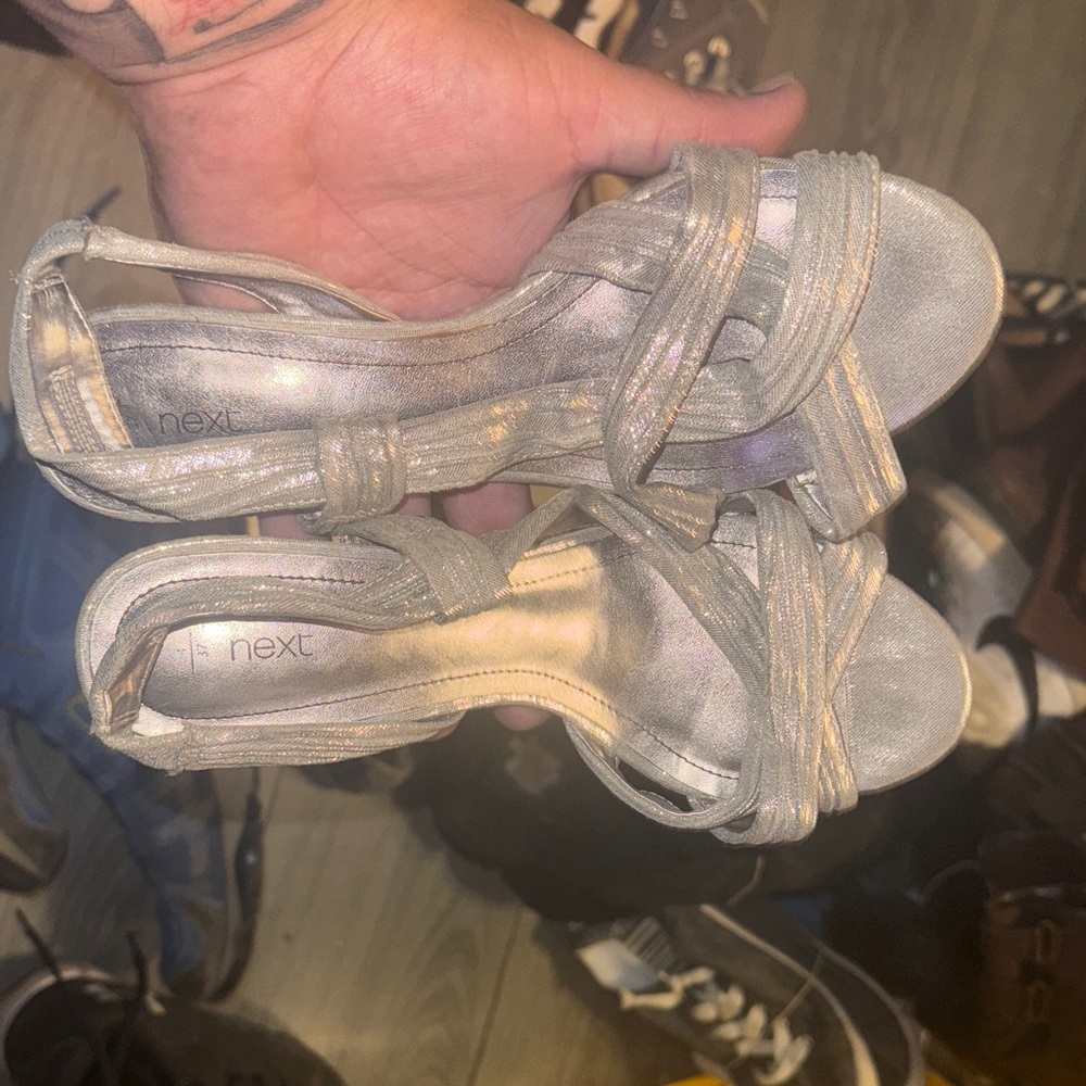 Next Silver Strappy Women's Sandals